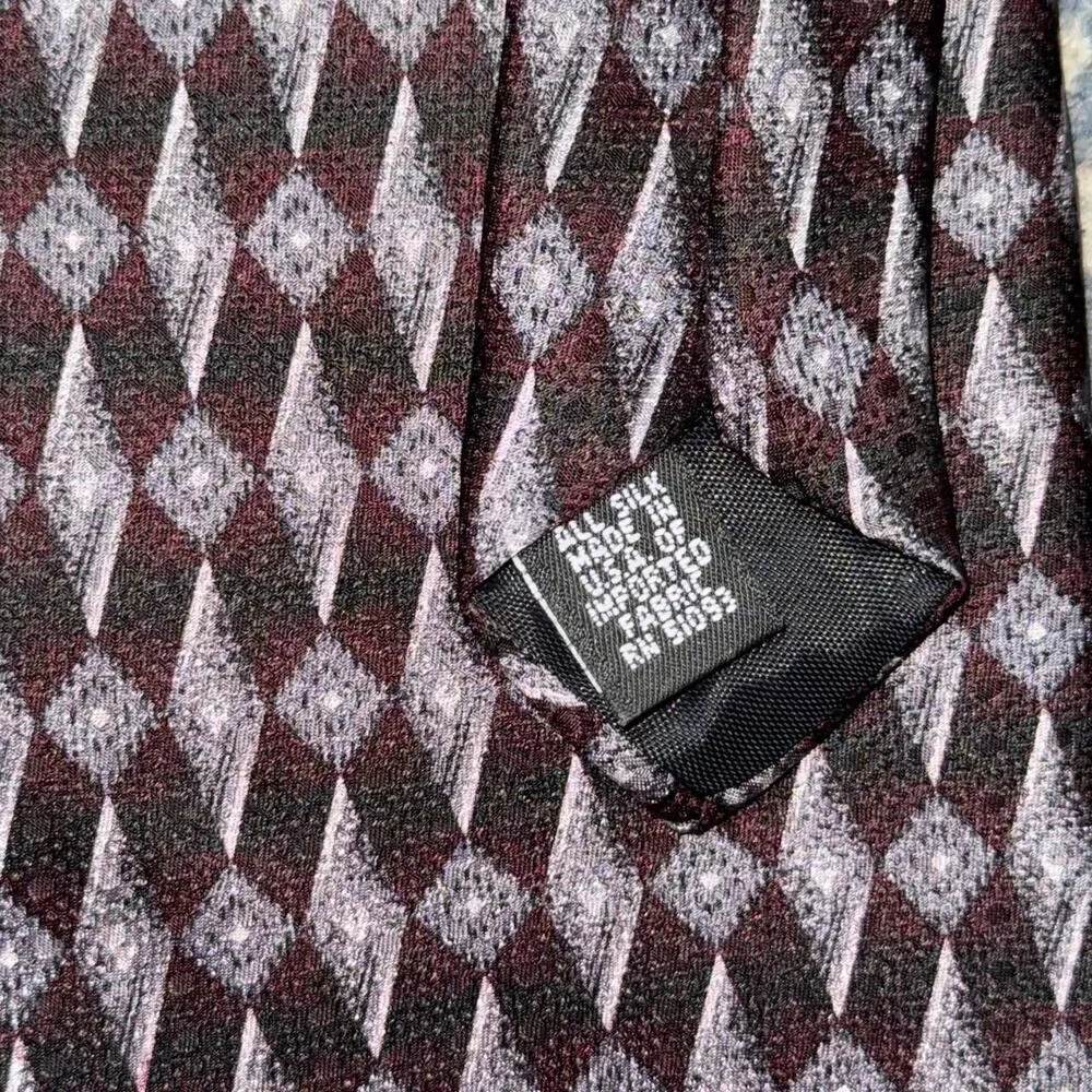 Purple and Black Vintage Geometric Neck Tie